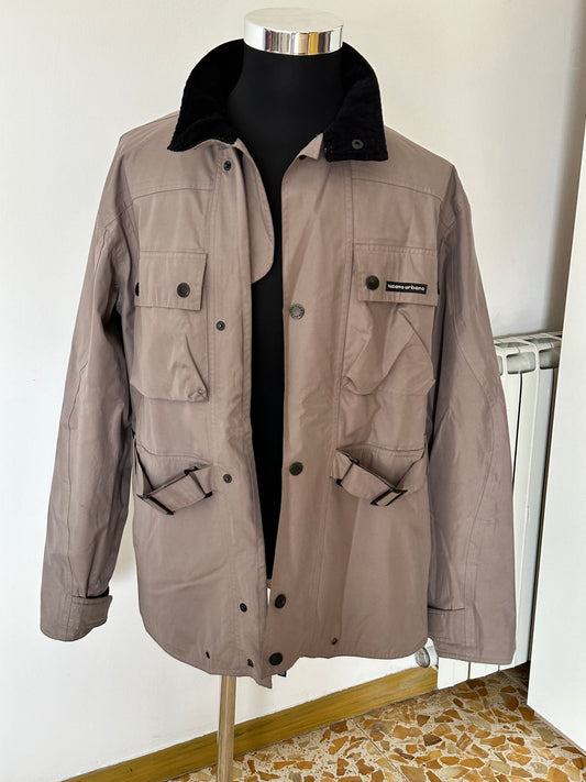 Giacca Uomo Tucano Urbano Taglia M Beige Casual Moto con Colletto Velluto