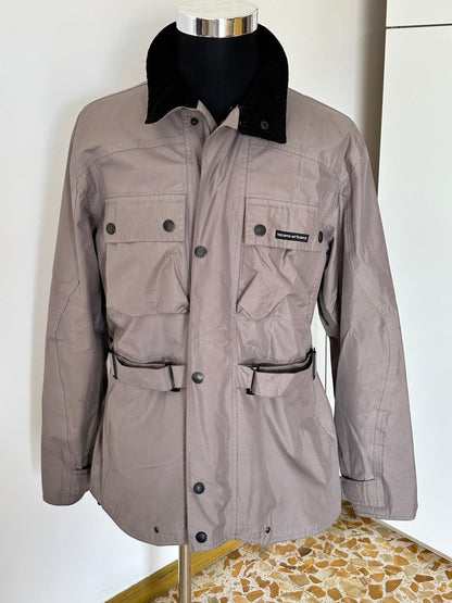 Giacca Uomo Tucano Urbano Taglia M Beige Casual Moto con Colletto Velluto