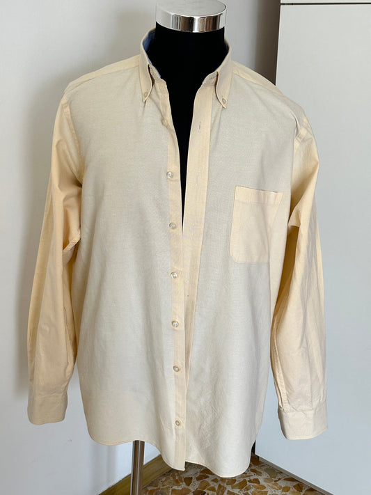 Camicia Uomo Chaps Classic Fit Oxford Giallo L Manica Lunga