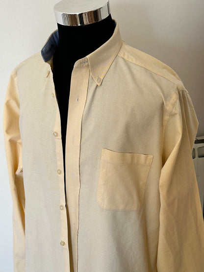 Camicia Uomo Chaps Classic Fit Oxford Giallo L Manica Lunga