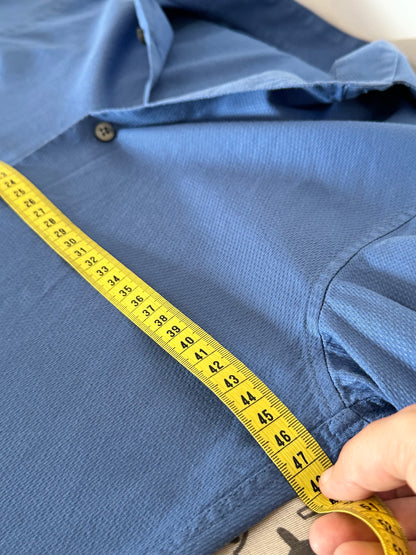 Calvin Klein Camicia Uomo Slim Fit Stretch Blu Manica Lunga