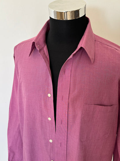 Camicia Uomo Chaps Rosa Taglia L – Cotone e Poliestere – Manica Lunga con Taschino