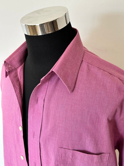 Camicia Uomo Chaps Rosa Taglia L – Cotone e Poliestere – Manica Lunga con Taschino