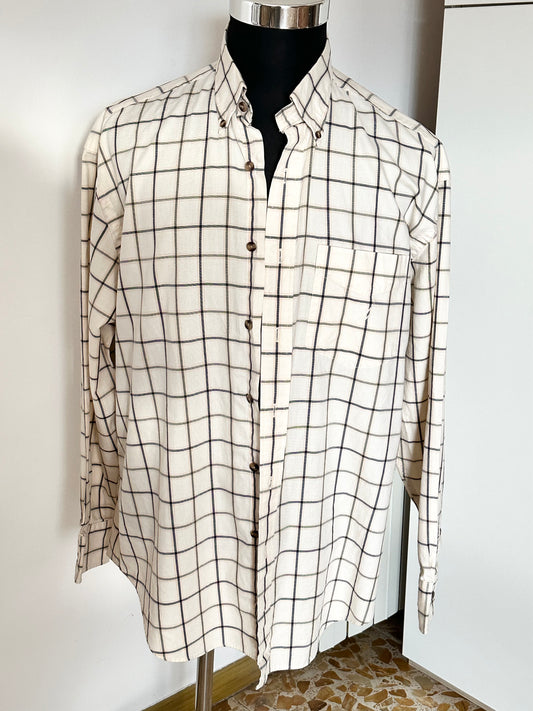 Camicia Uomo Nautica a Quadri Beige e Blu – Taglia L
