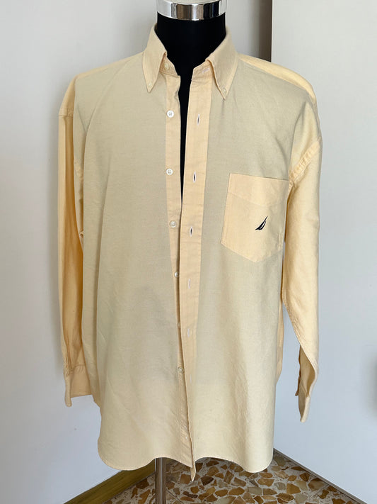 Camicia Uomo Nautica XL Beige Cotone Manica Lunga