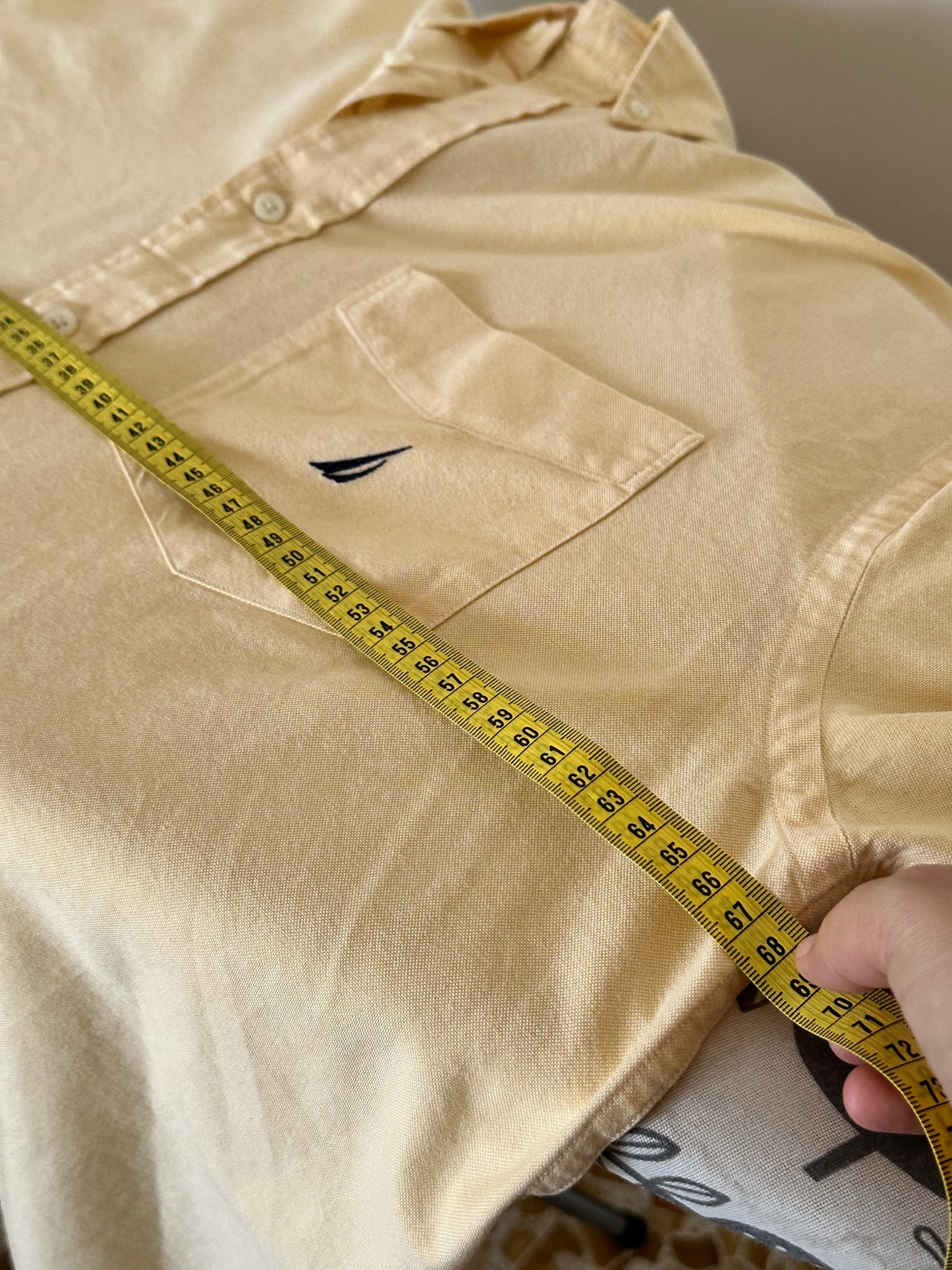 Camicia Uomo Nautica XL Beige Cotone Manica Lunga
