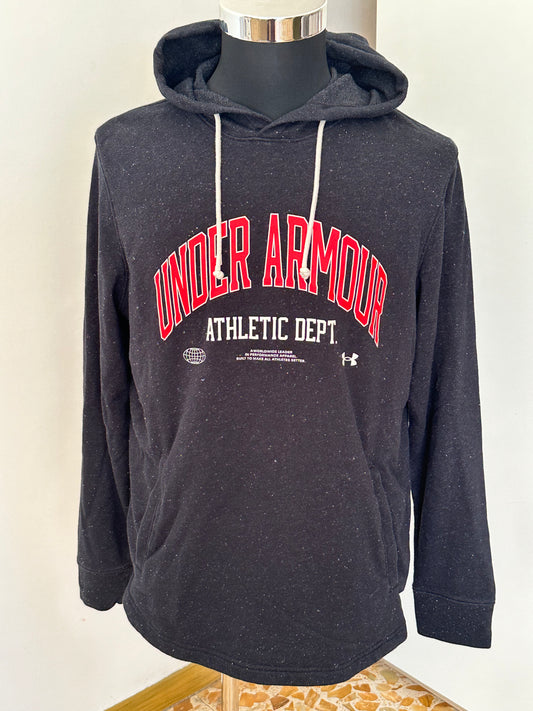 Under Armour Felpa Hoodie Uomo Nera con Cappuccio Athletic Dept. Taglia L
